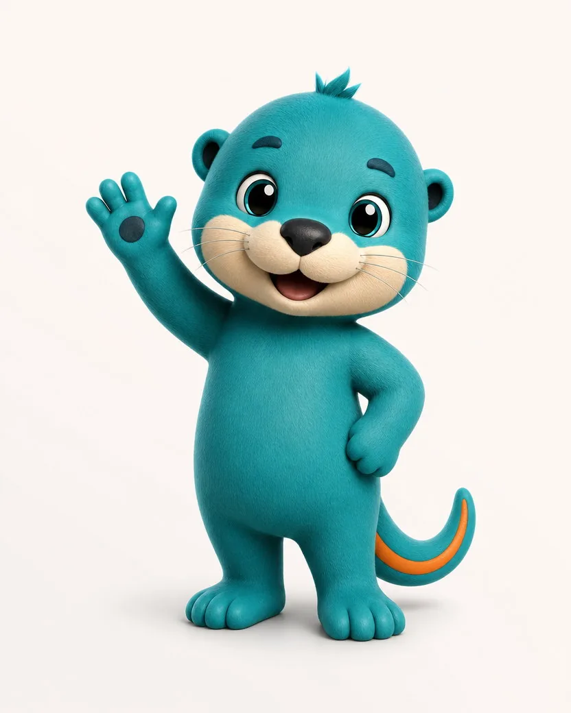 The same mascot waving on an empty-state illustration